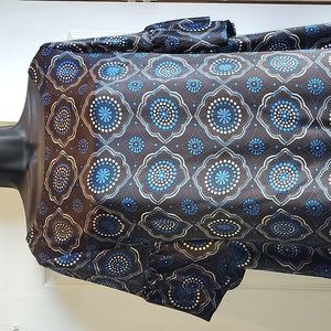 Moroccan Print 100% Silk  Midi Size 14 Dress